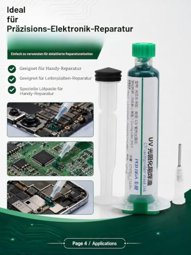VOBOR UV Curing Soldering Ink with Pressure Needle, 2 Pack 10CC PCB Insulation Paint & Soldering Mask for Protection and Isolation of PCB Components, UV Light Curing Solder Resistant Ink, Green