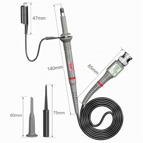 Universal P6100 Oscilloscope Probes 100MHz | With accessory kit, 1 x 10 x, 2 pieces 100 MHz X1 & X10 2 pieces