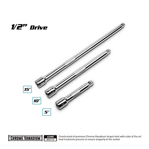 Capri Tools 1/2-Inch Drive Wobble Extension Bar Set, 3-Piece (1-2600)