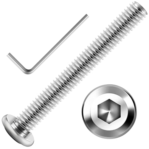 Mywish 30Pcs M6 x 50mm M6 Screws & 240Pcs M6 Bolt Nuts and Bolts Assortment Kit, M6 Screw x 8/12/16/20/25/30mm, Flat Head M6x1.0 Bolt Hex Socket Cap Screws Bolts, Metric Screw Assortment