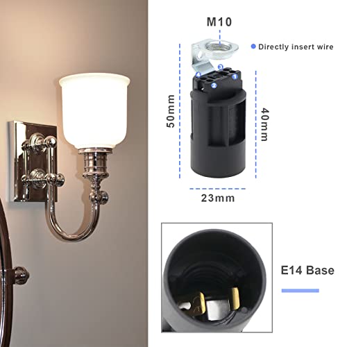E14 Candle Bulb 250V 2A Plastic Lamp Holder Holder for Making Lamps, Chandeliers, Restoration, Lamp Holder (Pack of 6)