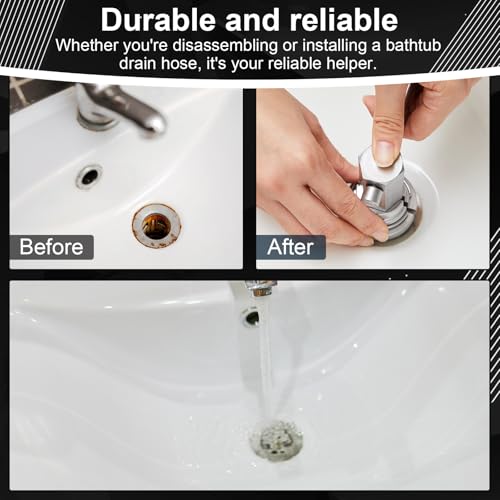 31405 Compatible with Model 342 Internal Wrench with 4-1/2 Internal Pipe Wrench, Silver, Suitable for Securing Wardrobe Drain Pipes, Bathtubs, Washbasins, and Sink Strainers