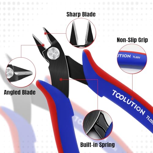 10 Pack Flush Wire Cutters - Small Diagonal Cut Pliers Snips 5"- 10 Pack