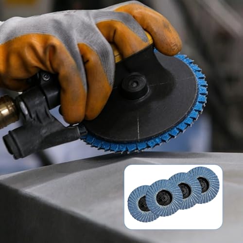 Pack of 32 Flap Discs 50 mm for Drill, 2 Inch Sanding Discs 50 mm, Grit 40/60/80/120, Zirconia Corundum Grinding Disc for Metal Wood Steel, Angle Grinder 2 Inch Tray + 2 Round Rods