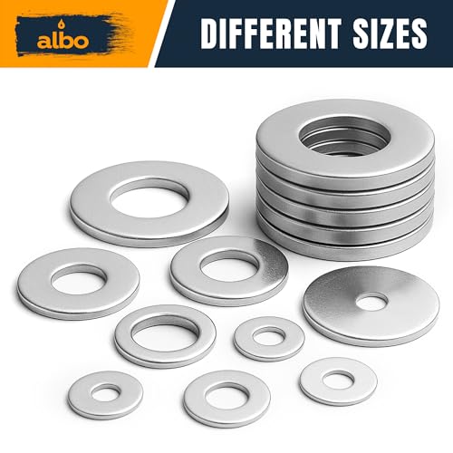 ALBO 100 Pcs 5/16" x 1-1/2" 304 Stainless Steel Fender Flat Washers 5/16"x1-1/2" - 100pcs