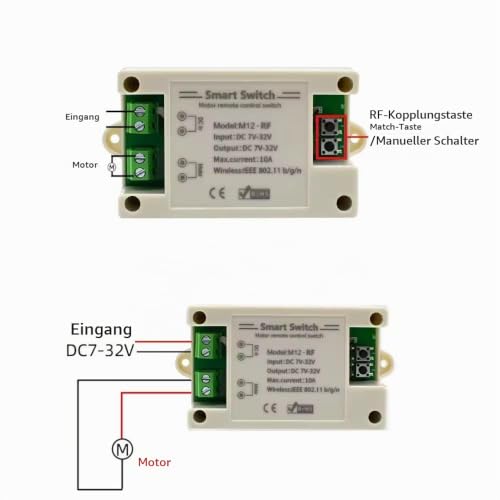 WiFi Smart Switch, DC 7-32V, 10A, Forward-Reverse Control for Linear Drive, eWeLink App Compatible, Alexa Integration