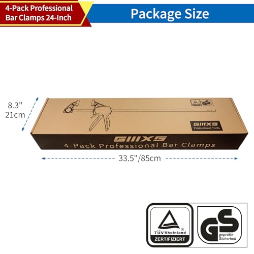 4-Pack 24" Bar Clamps for Woodworking Set with GS Certificate 24''