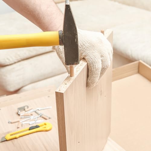 uxcell 120 Pcs Wooden Dowel Pins 12x100mm(0.47x3.94) Fluted Beveled Ends Wood Dowel Pegs Dried Hardwood for Woodworking Furniture Shelf