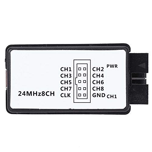 USB Logic Analyzer, USB Logic Analyzer Device Set Mini Digital Pocket Size 8-Channel Input Memory 24MHz