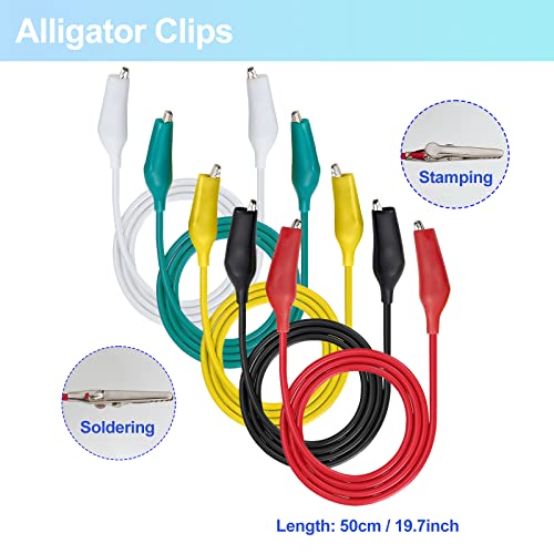 2 Wires 30FT 18AWG Retractable Test Leads with Roll-up Storage Pouch