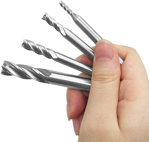 ASNOMY 10pcs HSS End Mill CNC Lathe Straight Shank 2-12mm, 4 Flute Spiral Cutter Cutting End Mill Set Drill End Mill Cutter Bit 2/3/4/5/6/7/8/9/10/12mm 10pcs-2/3/4 /5/6/7/8/9/10/12mm