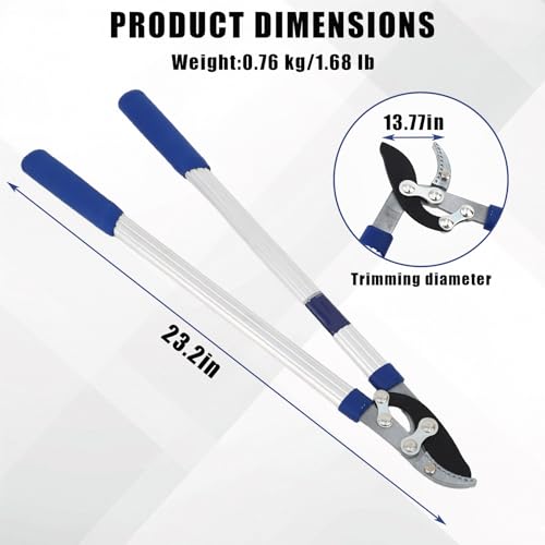 Garvee Loppers for Tree Trimming, 59cm Branch Cutter Garden Bypass Lopper and Tree Trimmer, 35mm Cut Capacity Pruning Shears Tree Limb Trimmer Aluminum Handle Garden Tools