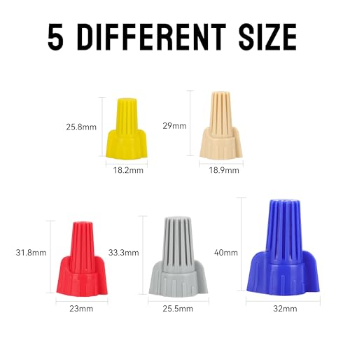 500PCS Winged Wire Nut Connector - AWG 18-10 Yellow - Insulated Insert Twist Electrical Wire Terminal with Spring, Portable Wire Caps for Quick Connection Yellow 500PCS