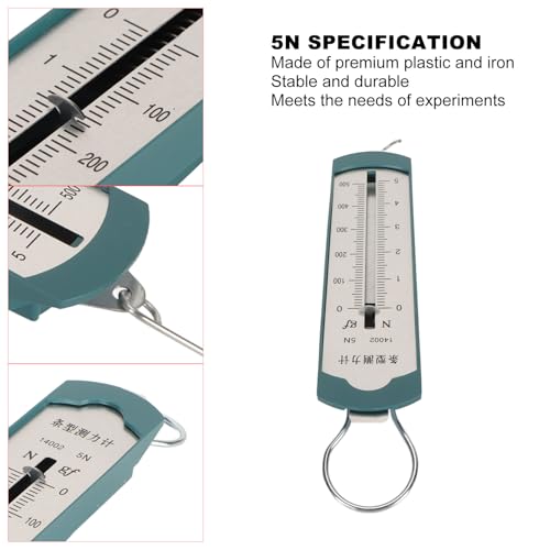 Tissting Dynamometer Pack of 4 5N Newton Meter Spring Rod - Precise Physics Experiment Device with High Resolution for Mechanical Experiments, Portable and Versatile Use in Schools and Education