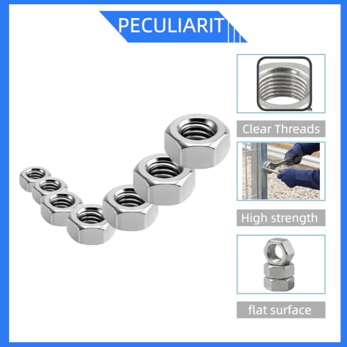M1.6-0.35 Metric Finished Hex Nuts, 18-8 Stainless Steel, Plain Finish(100PCS) M1.6 M1.6-0.35