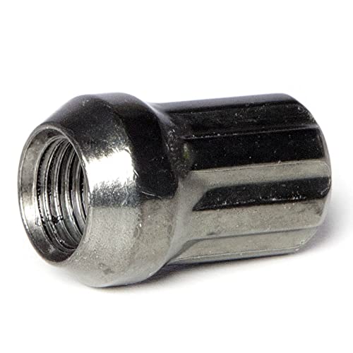 Circuit Performance Spline Drive Tuner Acorn Lug Nuts Hyper Black 14x1.5 Forged Steel (24pc + Tool) Compatible with Dodge Challenger Charger