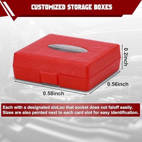 MIXPOWER 8 Pieces 3/8" Drive Low Profile Oil Filter Socket Set, 24mm, 27mm, 28mm, 29mm, 30mm, 32mm, 36mm, 38mm, Oil Filter Cap Remover and Installer Tool Set 8-Piece
