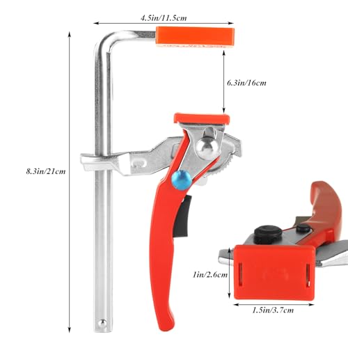 LANIAKEA 2PCS Ratcheting Table Clamp Quick Bar Clamp with 0~6" Clamping Range Ratchet Guide Rail F Clamp for MFT Table and Guide Rail System