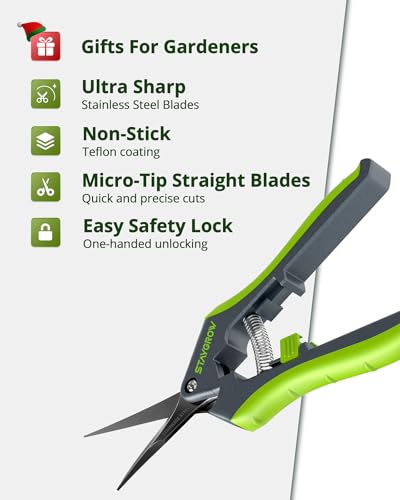 8.5" Bypass Pruning Shears & 6.5" Straight Trimming Scissors +6.5" Gardening Scissors(1pc Straight & 1pc Curved) SK5 Blade Set