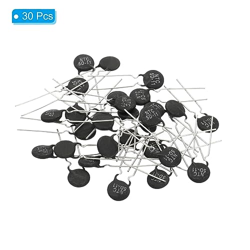 PATIKIL NTC Thermistors Resistors 30 Pieces 5 Ohm NTC5D-11 Highly Sensitive Current Limiter Temperature Sensor for Measuring Temperature Black | Highly sensitive current limiter temperature sensor, for measuring temperature