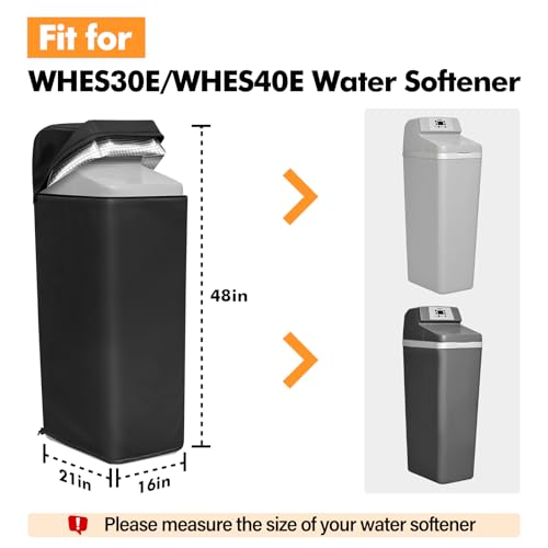 Water Softener Cover Outdoor for WHES30E/WHES40E Grain Softener, Black 17''W x 22''D x 48''H