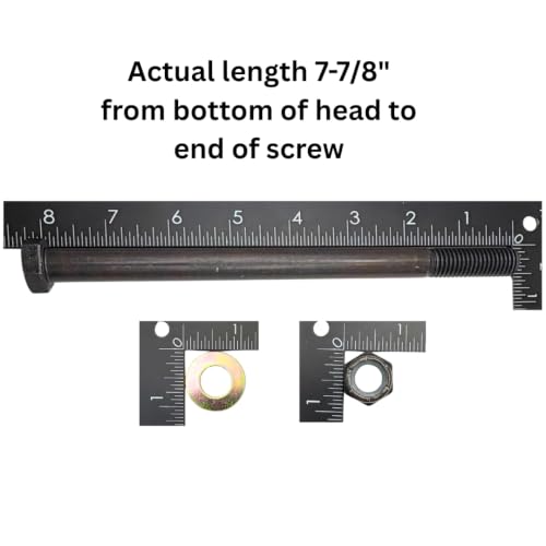 1/2"-13 x 8 Grade 5 Hex Bolts with Washers and Nylon Nuts (4-Pack) SAE J429 High-Strength Coarse Thread Fasteners for OEM, MRO & Industrial Applications | Plain Black Bolts, Washers, Nuts 4