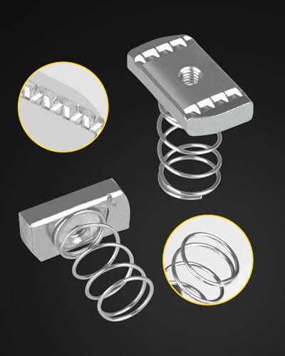Strut Channel Nuts 1/4"-20 with Standard Spring - 30 Pcs, 1/2″ Drive 3/4″ (19mm) Strut Channel Impact Socket