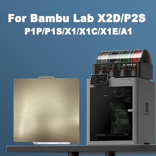 PEI Build Plate for Bambu Lab X2D/P2S/X1/X1C/X1E/P1P/P1S/A1 Double Side Textured PEI A1/X1C/X1/X1E/P1P/P1S/P2S/X2D