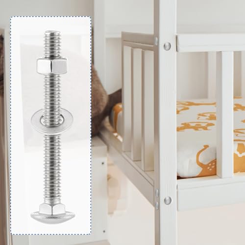 Zonon 50 Sets 5/16-18 x 2-1/2" Carriage Bolts and Nuts Kit,Silver 5/16-18 x 2-1/2" Silver