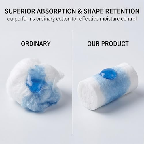 Pack of 200 Nosebleed Stoppers, Disposable Cotton Rolls Made of Medical Degreased Cotton, High Absorbency, for Dentistry, Wound Care and Nosebleeding