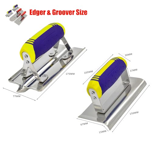 Stainless Steel Concrete Finishing Tools Set Trowel, Edger & Groover
