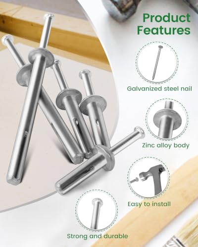 meite 1/4" x 1-1/4" Hammer Drive Nail Concrete Anchors 100Pcs 1-1/4" Length