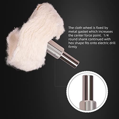 Polishing Disc for Drill, SPTA Polishing Attachment Cordless Screwdriver – Includes High-Quality Hex Shank – Gentle Polishing Wheels for Drill – 8-Piece Polishing Attachment -PMMIX001