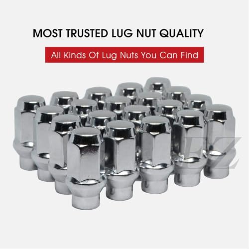 20 ET Conical Bulge Long Lug Nuts 1/2"-20 with Center Washers 0.33" Shank 0.62" Dia 1.75" Length 1/2" Chrome 20