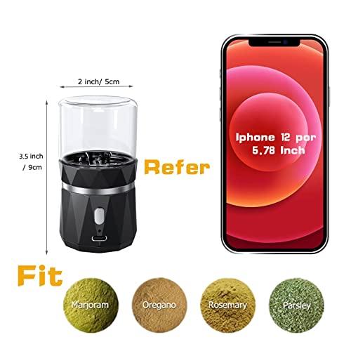 Portable Mini Electric Herb Grinder Spice Grinder with 1.7oz/50ml Herb Jar Mini-black
