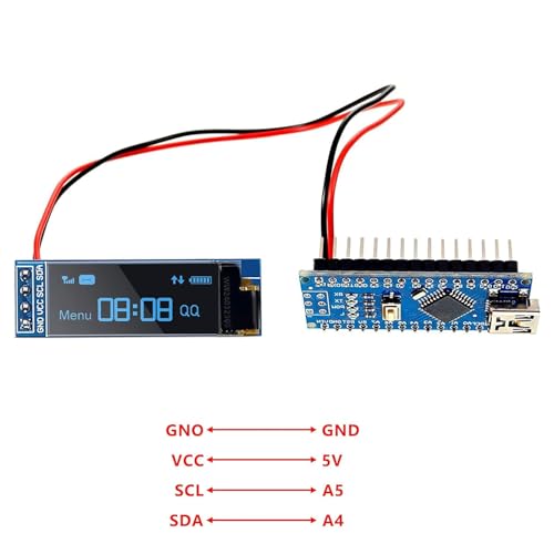 3pcs 0.91 Inch I2C Display Module, IIC I2C Display OLED Display Module 128 x 32 3.3 V/5 V for Arduino and Other Microcontrollers (Blue)