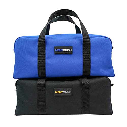 MELOTOUGH Utility Tool Tote bag Combo Kit + Canvas Tool Pouch Small Zipper Tool Bag -Fastener Bag with Carabiner Clip
