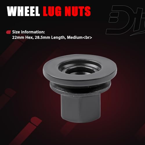 Wheel Lug Nuts Compatible with Dodge Vehicle Ram 3500 4000 4500 5500 2012-2023, M14-1.50 Flange - 22mm Hex, 28.5mm Length, Medium Replace# 6509424AA 611-936 (10PCS)
