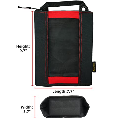 MELOTOUGH Fastener Bag Utility Canvas Zipper Tool Bag Heavy Duty Mesh Window, Hanging Grommets