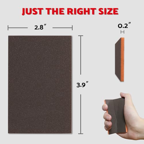 Sanding Sponge 60 80 120 220 Coarse Medium Fine Grit Sanding Block and 180-3000 Grit Sanding Sponges Assortment 24 Pcs