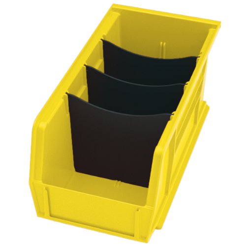 Akro-Mils 30230 AkroBins Plastic Hanging Stackable Storage Organizer Bin, 11-Inch x 5-Inch x 5-Inch & 41230 Crosswise Width Plastic Divider for 30230 AkroBin Storage Bins, Black, (6-Pack)