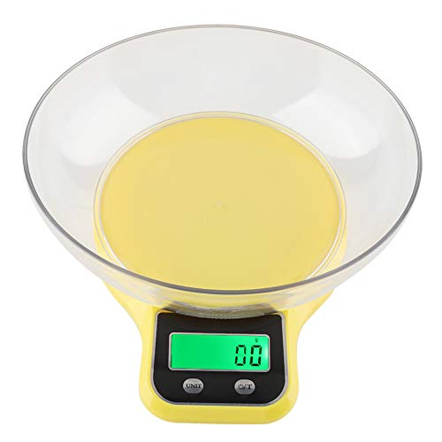 Food Scale with Bowl WH B21LW,Digital Food Scale with LCD Display Food Scale Kitchen Food Scale Digital Cooking Multifunction Weight Scale with Bowl (Yellow)