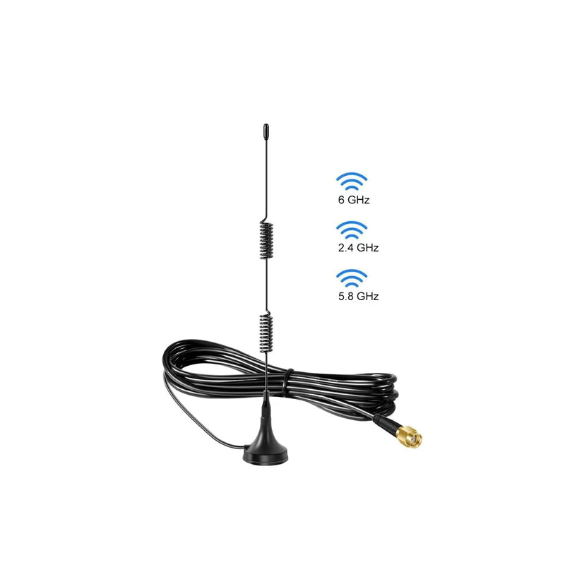 WiFi 6 6E Antenna Tri-Band Magnetic Base RP-SMA Male Antenna for PC Desktop Computer WiFi 6 6E Router Wireless Network Card （Pack of 2）, Slinkdsco