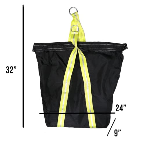 BoxerTool Lifting Canvas Bag Heavy Duty - All Purpose Tool Bag - Rated 1,000LBS - 32"x24"x9" - Reflective Lifting Straps - Constrution - Lifting - Storage - Safety