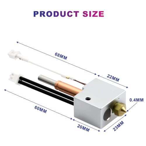 3D Printer Extruder Hotend With 0.4mm Hardened Steel Nozzle