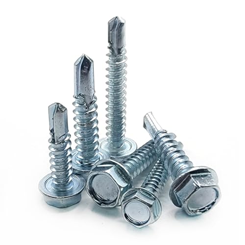 Titan Industrial Supply- 295-Piece Self Drilling Screw Assortment Kit – Zinc Plated Hex Washer Head Screws, #3 Point, Sizes #6-20, #8-18, #10-16, #12-14 & 1/4"-14.