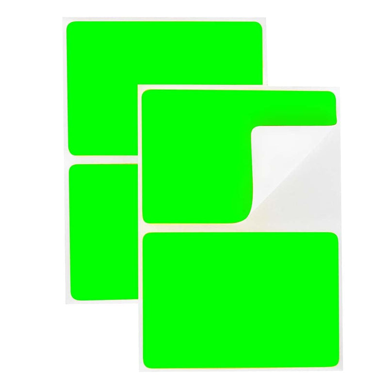 ChromaLabel 2 x 3 inch Removable Color Code Rectangle Labels, 150 Labels per Pack, Fluorescent Green