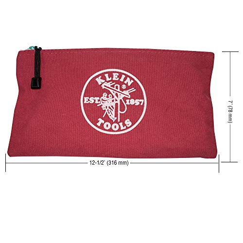 Klein Tools 5141 4-Pack Canvas Zipper Tool Bag Bundle with MAG2 Screwdriver Magnetizer/Demagnetizer