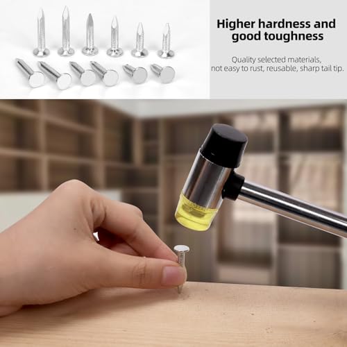 Glarks 300Pcs 1-1/4inch Steel Roofing Felt Nails Zinc Plated Roofing Felt Pins Clout Nails Countersunk Head Felt Nails, for Securing Shed Roofs, Roofing Felt Slate Boards, Wood Shed Tiles 30MM
