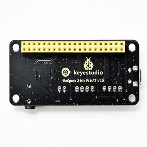 keyestudio ReSpeaker 2-Mics Pi HAT Smart Voice Dual Microphone Expansion Board Base on wm8960 for Raspberry Pi Zero/3B/2B/B+, Raspberry Pi HAT, Raspberry Pi Expansion Board raspberry pi respeaker